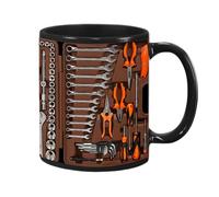 The Ultimate Mechanic's Toolbox Mug, 350ml Herramientas De Cerámica Taza De Café, Taza De Cajas De Herramientas Mecánica Con Asa Para Cumpleaños, Navidad, Capuchino, Café Con Leche, Cerveza, Leche