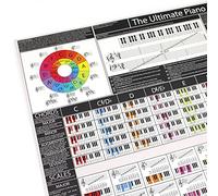 The Ultimate Piano Poster (gris) - Acordes de piano, escalas y tabla teórica musical | Aprender piano y teclado | Ayuda para practicar piano (A1 plegado)