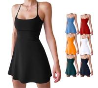 The Ultimate Tummy Control Backless Active Dress, Athletic Dresses for Women with Shorts, Made for Movement (Black,L)