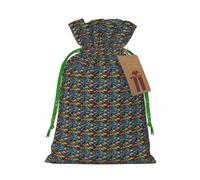 The Underwater World - Bolsa de Navidad con estampado de peces tropicales, bolsas con cordón, decoración de temporada de Navidad