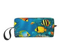 The Underwater World - Bolsas de cosméticos de peces tropicales para mujer, bolsa de maquillaje portátil, bolsa de almacenamiento de viaje, bolsa de recepción diaria, bolsa de aseo de gran capacidad,