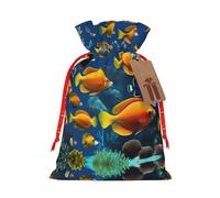 The Underwater World - Bolsas de regalo de varios tamaños con estampado de peces tropicales, bolsas de regalo para celebraciones, reutilizables para cumpleaños y eventos especiales