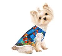 The Underwater World - Camisetas transpirables para perros pequeños con estampado de peces tropicales para cachorros, gatitos, perros y gatos