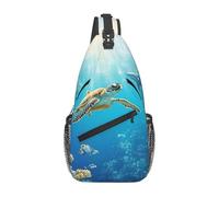 The Underwater World Of Coral Reefs, Sharks and Loros Fish Crossbody Shoulder Bag Travel Chest Pack Sling Backpack for Men Hiking Daypack
