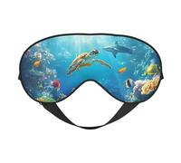 The Underwater World of Coral Reefs, Sharks and Parrot Fish - Antifaz para dormir con correa ajustable, cómoda cubierta para los ojos para viajes, yoga, siestas, dormir y relajarse