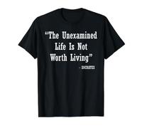 The Unexamined Life Is Not Worth Living Socrates Camiseta gráfica económica, Hombre, Negro, M