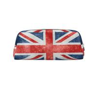 The Union Flag - Estuche de piel con estampado de bandera de Reino Unido, elegante y práctico para estudiantes, perfecto para la oficina y la escuela, Gold, Talla única, Neceser de maquillaje