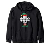 The Unit Secretary Elf Funny Christmas Matching Family Sudadera con Capucha