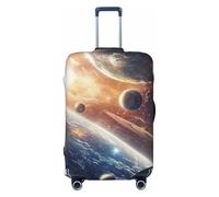 The Universe and The Solar System - Funda elástica para equipaje de viaje, protector de maleta, funda de equipaje impresa antiarañazos, Black, L