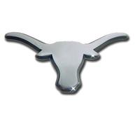 The University of Texas Longhorns - Emblema de Metal para automóvil (Cromo (Borde Negro))