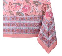 THE Unltd India Lotus Pink - Mantel cuadrado de primavera 100 % algodón, estampado floral, mantel para comedor, fiestas, bodas, decoración del hogar al aire libre, 59 x 59 pulgadas, 4 plazas