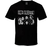 The Unseen Punk Rock Retro Music Band Men's T-Shirt Unisex Black Cotton Print tee Shirts M