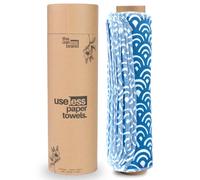 The Useless Brand Rollo de toallas de papel reutilizables, toallas de franela de algodón lavables con rollo de cartón, se adapta a todos los soportes (ondas, 12 toallas)