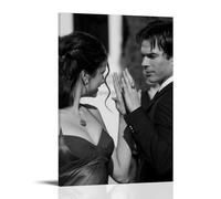 The Vampire Diaries Damon and ElenaArt - Lienzo impreso de pinturas al óleo, reproducción moderna en lienzo, obra de arte abstracta de paisaje impreso en lienzo para decoración de oficina en casa