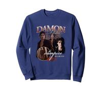 The Vampire Diaries Damon Sudadera, Unisex para Adultos, Azul Marino, XL