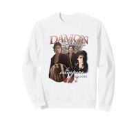 The Vampire Diaries Damon Sudadera, Unisex para Adultos, Blanco, S