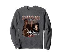 The Vampire Diaries Damon Sudadera, Unisex para Adultos, Jaspeado Oscuro, XXL