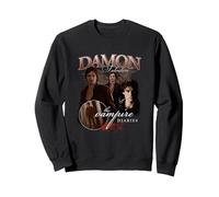 The Vampire Diaries Damon Sudadera, Unisex para Adultos, Negro, S