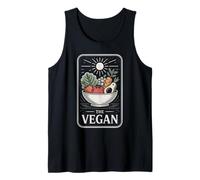 The Vegan Sun-Blessed Produce Bowl, Estilo Tarot Retro Camiseta sin Mangas