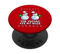 The Vegans Eat my Nose Snowman Christmas Broma PopSockets PopGrip Adhesivo