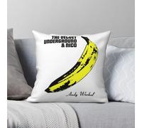 The Velvet Underground & Nico Andy Warhol - Funda de almohada cuadrada de poliéster y lino y terciopelo, con cremallera, diseño creativo