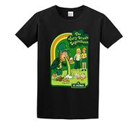 The Very Drunk Leprechaun Men's T-Shirt Unisex Black Cotton Print tee Shirts M