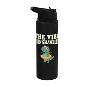 The Vibe is in Shambles Dinosaur Mental Health Awareness Stainless Steel Insulated Water Bottle