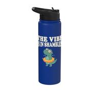 The Vibe is in Shambles Dinosaur Mental Health Awareness Stainless Steel Insulated Water Bottle