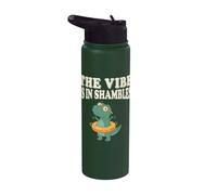 The Vibe is in Shambles Dinosaur Mental Health Awareness Stainless Steel Insulated Water Bottle