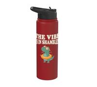 The Vibe is in Shambles Dinosaur Mental Health Awareness Stainless Steel Insulated Water Bottle