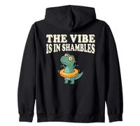 The Vibe is in Shambles Dinosaur Mental Health Awareness Sudadera con Capucha