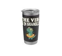 The Vibe is in Shambles Dinosaur Mental Health Awareness Vaso térmico de acero inoxidable de doble pared