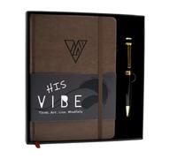 The Vibe Journal y Set de Regalo con Boligrafo (VERSIÓN EN INGLÉS): Diario Guiado de Mindfulness de 13 Semanas para Hombres | Únicas Preguntas Reflexivas Diarias, Ejercicios Prácticos