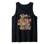 The Vibes Are Alive with Retro Flowers Camiseta sin Mangas