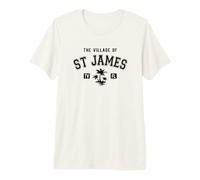 The Village of St James - Diseño de Palmeras de Estilo clásico Camiseta Premium