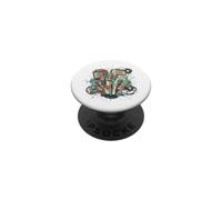 The Vintage Beat Music Extravaganza Retro Micrófono PopSockets PopGrip Adhesivo