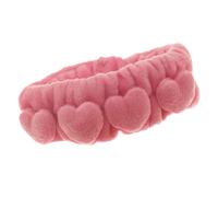 The Vintage Cosmetic Company Diadema de maquillaje de corazón rosa para mujer, suave de inspiración vintage para el cuidado de la piel y maquillaje, mantiene el cabello limpio y ordenado para una