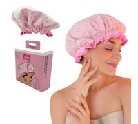 The Vintage Cosmetic Company Gorro de Ducha Rosa de para Mujeres y Niñas, Sombrero de Baño Elegante y Reutilizable, Protección para el Cabello Segura en la Ducha y con Estilo para Todo Tipo de Cabello