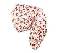 The Vintage Cosmetic Company Hair Turban Lightweight Super Absorbent for All Hair Types No Frizz Cherry Design