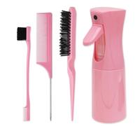 The Vintage Cosmetic Company Slick Bun - Juego de rociador para el cabello para mujeres y niñas, botella de spray recargable y peine para peinar y refrescar el cabello sin esfuerzo