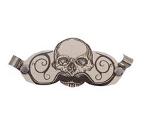 THE VINTAGE GROOMING CO. Protector de bigote Defender Negro de acero inoxidable para cafe, cerveza, te o bebidas calientes, incluye bolsa de viaje, modelo Defender, 1.25 x 3 x 0.05 pulgadas