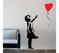THE VINYL BIZ Banksy Balloon Girl/Etiquetas de la Pared/Etiquetas de la Pared/transferencias de Pared/Pegatinas de Pared Wall Sticker Decal Large 120 cm x 60 cm