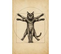 The Vitruvian Cat: Leonardo da Vinci Art Parody Lined Journal: Vitruvian Man Parody Cat Notebook | 120 Lined Pages | 6x9 Inches | Vintage Renaissance ... Geeks, Art History Students, and Artists