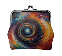 The Vortex of Art - Monedero pequeño para mujer, rectangular, con cierre de beso, tamaño de bolsillo, mini monedero para mujer