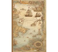 The Voyager’s Open Journal: Vintage Nautical Map Travel Diary: 6x9 Blank Lined Notebook with Antique Ship Illustrations, 120 Cream Pages for Adventurers and Explorers