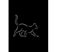 The Walking Cat: A Minimalist Matt Black Display Book with Blank Pages
