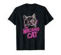 The Walking Cat - Divertido Gato Zombie Estilo Grunge Camiseta
