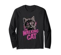 The Walking Cat - Divertido Gato Zombie Estilo Grunge Manga Larga