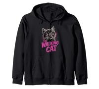 The Walking Cat - Divertido Gato Zombie Estilo Grunge Sudadera con Capucha