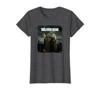 The Walking Dead Daryl y Carol Temporada 11 Camiseta, Mujer, Jaspeado Oscuro, XS